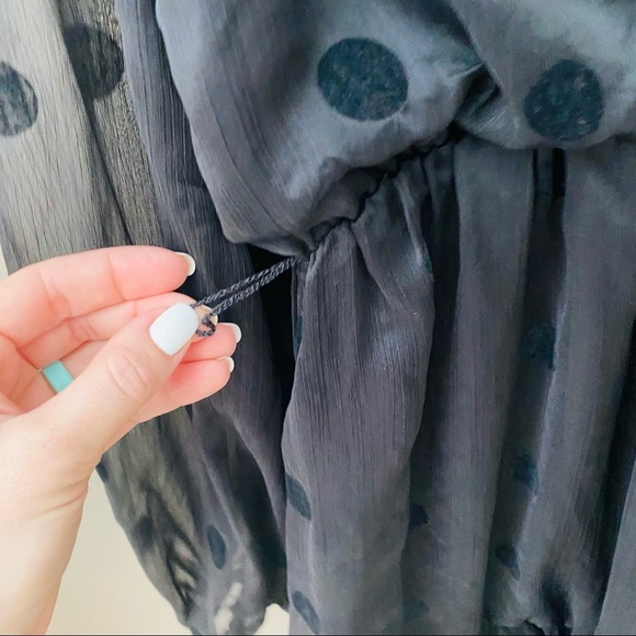 DO+BE Polkadot Long Sleeve Dress Black Sz Medium - Picture 5 of 9